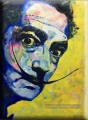 un portrait de Salvador Dali au couteau